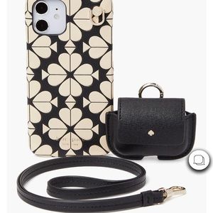 Kate Spade. Phone case for iPhone 12, lanyard and iPod case. New in box.